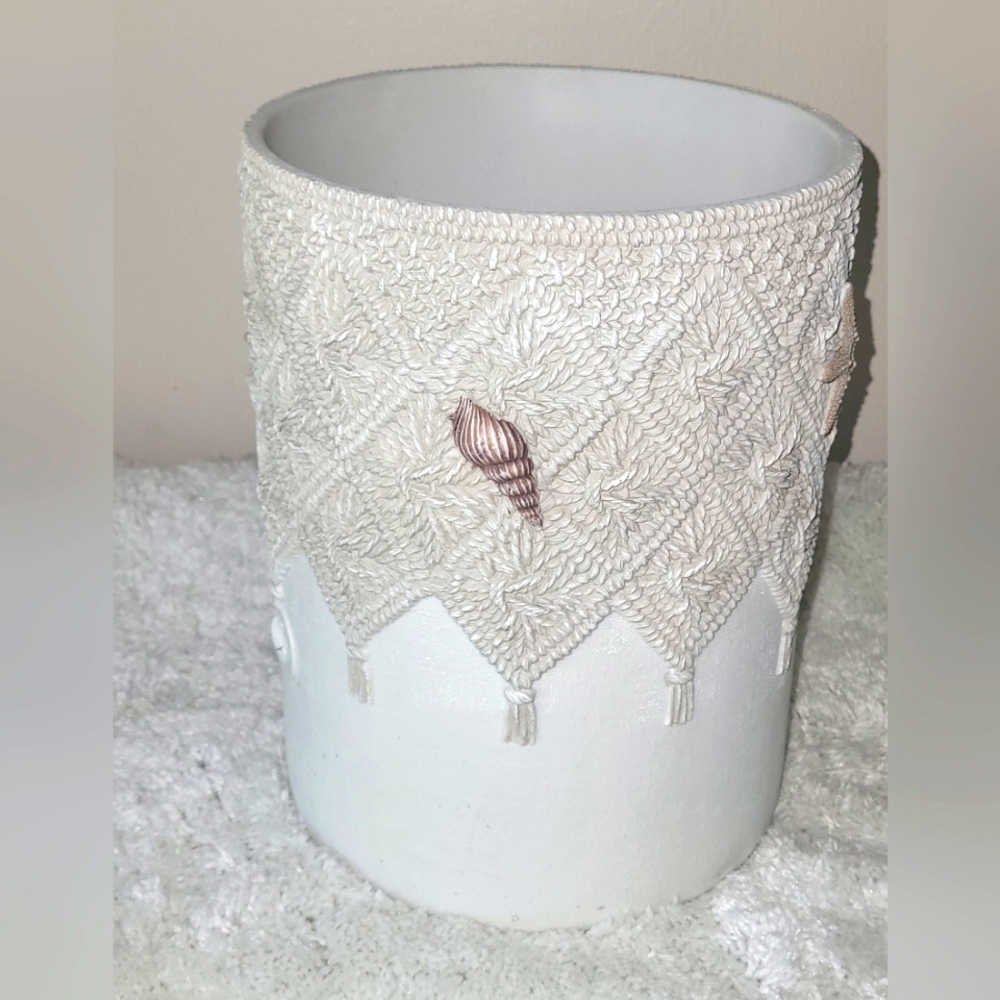 Handpainted Resin 3 Piece Beachy Bath Set